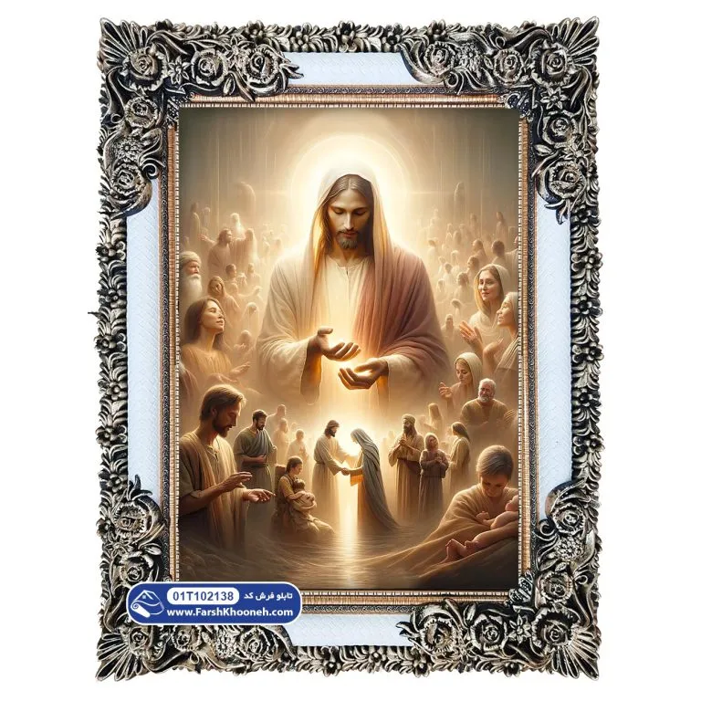 تابلو فرش طرح مسیح و پیروان آن کد 2138