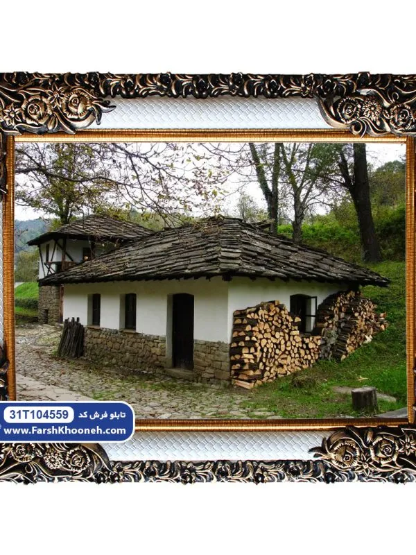 تابلو فرش طرح کلبه سنگی در صوفیه کد 4559