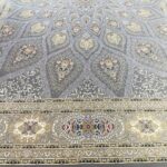 فرش طلاکوب طرح گندم 1500 شانه گل برجسته رنگ فیلی کد 1607 - Image 3