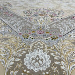 فرش طلاکوب طرح آرمان 1500 شانه گل برجسته کد 3501515 رنگ موشی