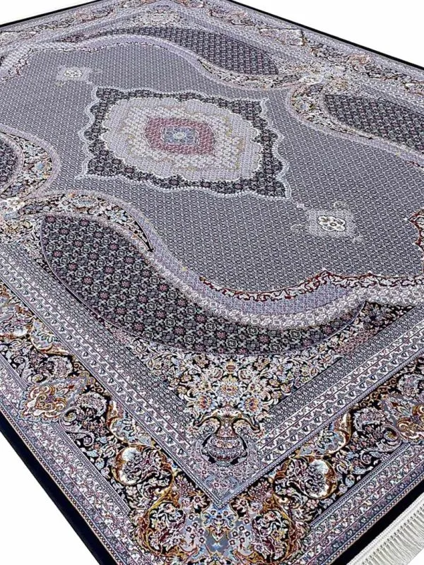 فرش طرح سلطنتی ماهی 700 شانه تراکم 2550 رنگ سرمه ای کد 70030
