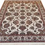 فرش باغ بهشت کرم کاشان 700 شانه تراکم 2550 کد 70090
