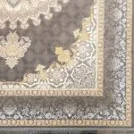 فرش طلاکوب طرح پنجره مشبک 1000 شانه گل برجسته کد 101404 - رنگ سیلور-فرشخونه