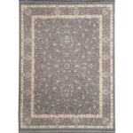 فرش افشان طلاکوب طرح سارمین 1000 شانه گل برجسته رنگ نقره ای کد 101414 - فرشخونه