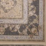 فرش افشان طلاکوب طرح بهادر 1000 شانه گل برجسته رنگ بژ کد 101417 - فرشخونه