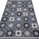 گلیم طرح ستاره هشت پر 320 شانه کد 620501 رنگ دودی