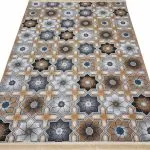 گلیم طرح ستاره هشت پر 320 شانه کد 620501 رنگ بژ