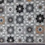 گلیم طرح ستاره هشت پر 320 شانه کد 620501 رنگ نقره ای