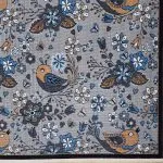 گلیم طرح گل و پرنده 320 شانه کد 610504 رنگ نقره ای