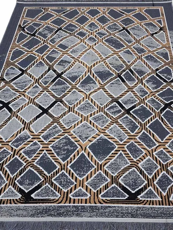 گلیم طرح لوزی موج دار 320 شانه دودی