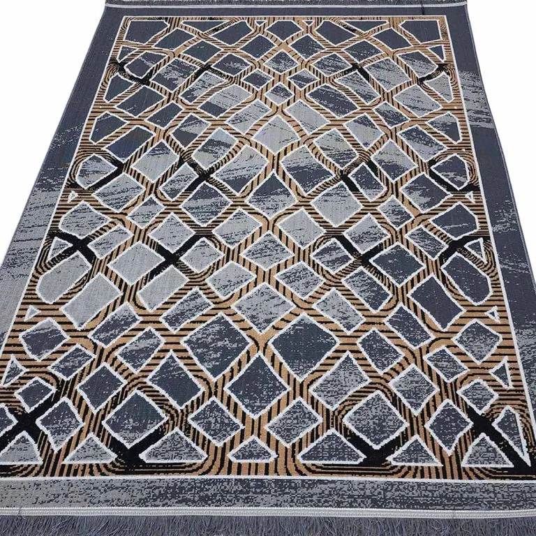 گلیم طرح لوزی موج دار 320 شانه دودی