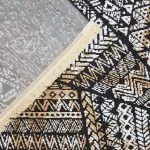 گلیم گلیم طرح چهل تکه مراکشی 320 شانه کد 610511 رنگ سرمه ای