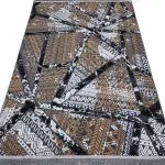 گلیم گلیم طرح چهل تکه مراکشی 320 شانه کد 610511 رنگ دودی