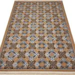 گلیم طرح لوزی چهارگل 320 شانه زمینه بژ