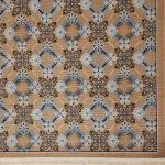 گلیم طرح لوزی چهارگل 320 شانه زمینه بژ