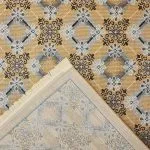 گلیم طرح لوزی چهارگل 320 شانه زمینه بژ