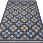 گلیم طرح لوزی چهارگل 320 شانه زمینه دودی