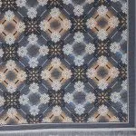 گلیم طرح لوزی چهارگل 320 شانه زمینه دودی