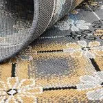 گلیم طرح لوزی چهارگل 320 شانه زمینه دودی