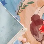 فرش کودک خرس و ماه