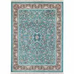 فرش افشان شمس 1200 شانه فیروزه ای کد 20031