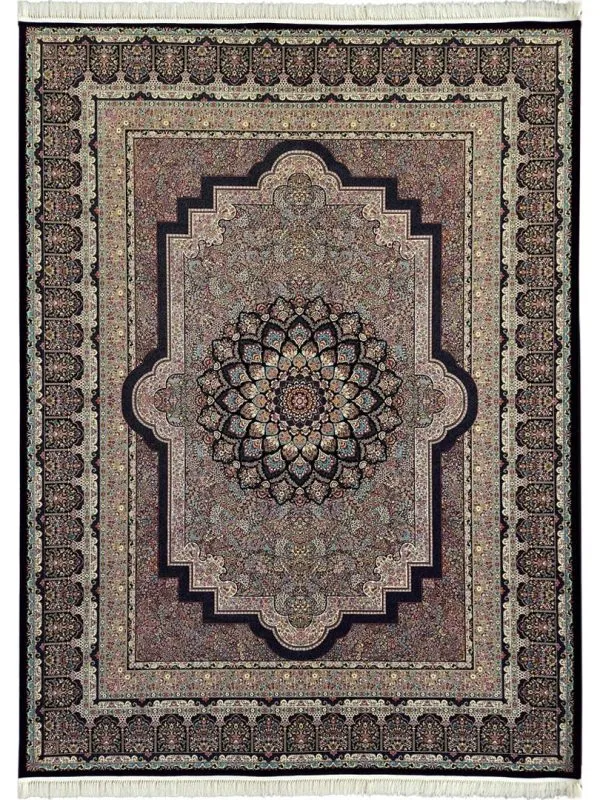 فرش کرمان طرح فروزان 1200 شانه سرمه ای کد 210943 - فرشخونه