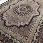فرش کرمان طرح فروزان 1200 شانه سرمه ای کد 210943 - فرشخونه