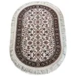 فرش بیضی افشان طرح کاشان 500 شانه کد 1037 رنگ کرم - فرشخونه