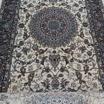 فرش کناره نایین کرم حاشیه گردویی 700 شانه