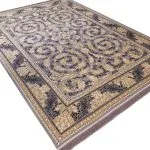 فرش طلاکوب طرح گندم گل برجسته رنگ فیلی 1200 شانه کد 201220 - رنگ فیلی تیره - فرشخونه