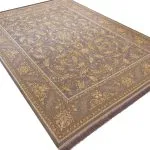 فرش طلاکوب طرح گندم گل برجسته رنگ فیلی 1200 شانه کد 201220 - رنگ فیلی روشن - فرشخونه