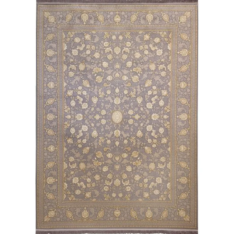 فرش طلاکوب طرح تارا رنگ فیلی روشن 1200 شانه گل برجسته کد 201250 - فرشخونه
