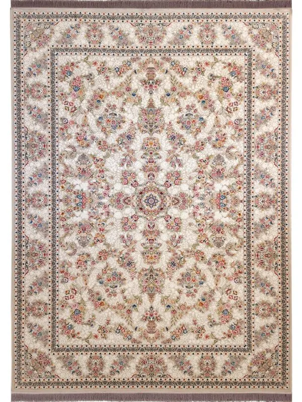 فرش طلاکوب افشان طرح پردیس رنگ نقره ای 1200 شانه کد 2101280 - فرشخونه