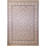 فرش طلاکوب افشان طرح الماس 1200 شانه گل برجسته کد 201310 - رنگ موشی - فرشخونه
