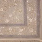 فرش طلاکوب افشان طرح الماس 1200 شانه گل برجسته کد 201310 - رنگ نقره ای - فرشخونه