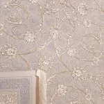 فرش طلاکوب افشان طرح الماس 1200 شانه گل برجسته کد 201310 - رنگ نقره ای - فرشخونه
