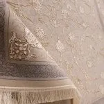 فرش طلاکوب افشان طرح الماس 1200 شانه گل برجسته کد 201310 - رنگ نقره ای - فرشخونه