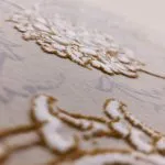 فرش طلاکوب افشان طرح الماس 1200 شانه گل برجسته کد 201310 - رنگ نقره ای - فرشخونه