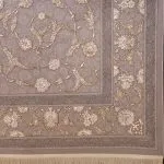 فرش طلاکوب افشان طرح الماس 1200 شانه گل برجسته کد 201310 - رنگ موشی - فرشخونه