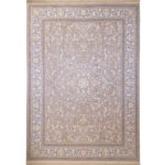 فرش طلاکوب افشان طرح سوگل 1200 شانه گل برجسته کد 201312 - رنگ نقره ای - فرشخونه