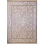 فرش طلاکوب افشان طرح سوگل 1200 شانه گل برجسته کد 201312 - رنگ نقره ای - فرشخونه