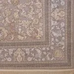 فرش طلاکوب افشان طرح سوگل 1200 شانه گل برجسته کد 201312 - رنگ نقره ای - فرشخونه