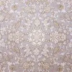فرش طلاکوب افشان طرح سوگل 1200 شانه گل برجسته کد 201312 - رنگ نقره ای - فرشخونه