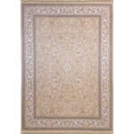 فرش طلاکوب افشان طرح سوگل 1200 شانه گل برجسته کد 201312 - رنگ موشی - فرشخونه