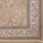 فرش طلاکوب افشان طرح سوگل 1200 شانه گل برجسته کد 201312 - رنگ موشی - فرشخونه