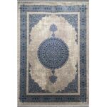 فرش وینتیج ترنج گرد طوسی 700 شانه کد 770011D
