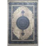 فرش وینتیج ترنج گرد طوسی 700 شانه کد 770011D