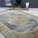فرش کهنه نما ترنج گرد طلایی 700 شانه