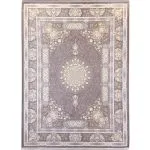 فرش طلاکوب طرح وینتیج کد 734915 طوسی 1200 شانه گل برجسته