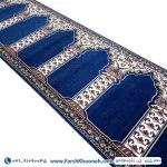 فرش سجاده ای طرح پنجره فولادی آبی تیره 440 شانه کد 40581